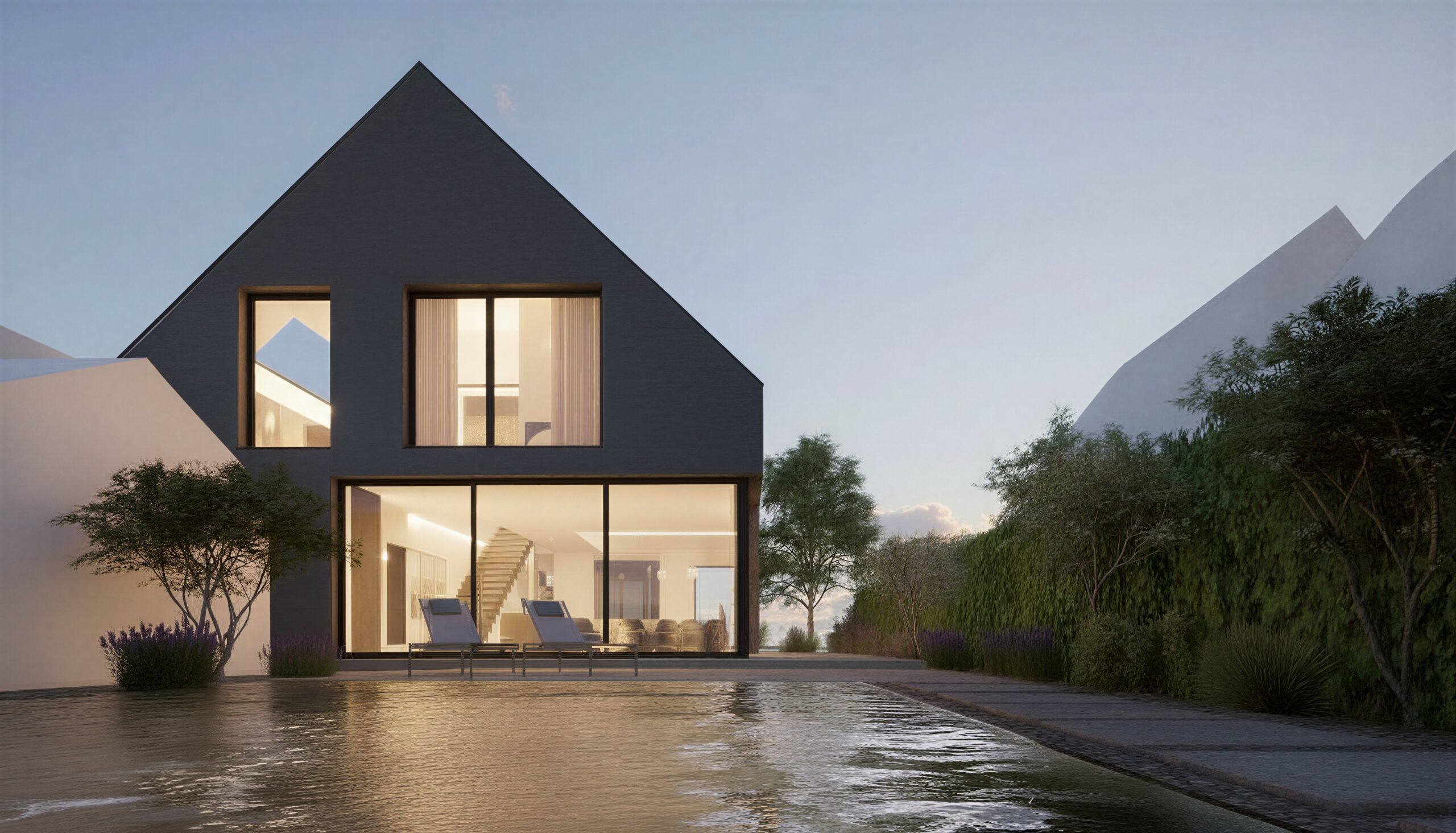 Einfamilienhaus - Gartenblick